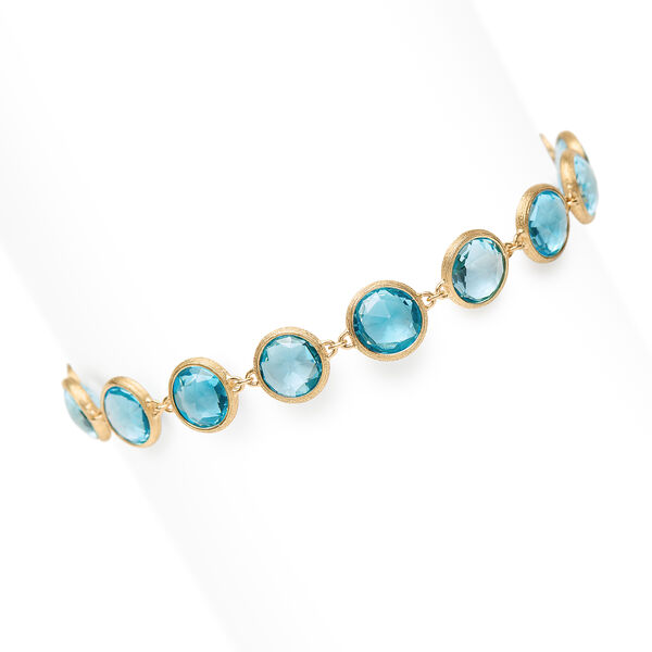 Jaipur Colour Yellow Gold and Blue Topaz Bracelet