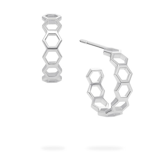 irks Iconic Sterling Silver Bee Chic 18 mm Hoop Earrings image number 0