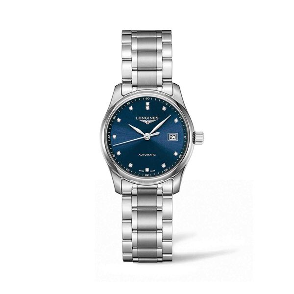 Master Collection 29 mm automatique en acier inoxydable et diamants