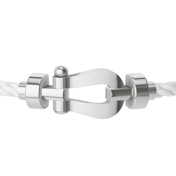 Bracelet cable Force 10 en or blanc, modèle moyen