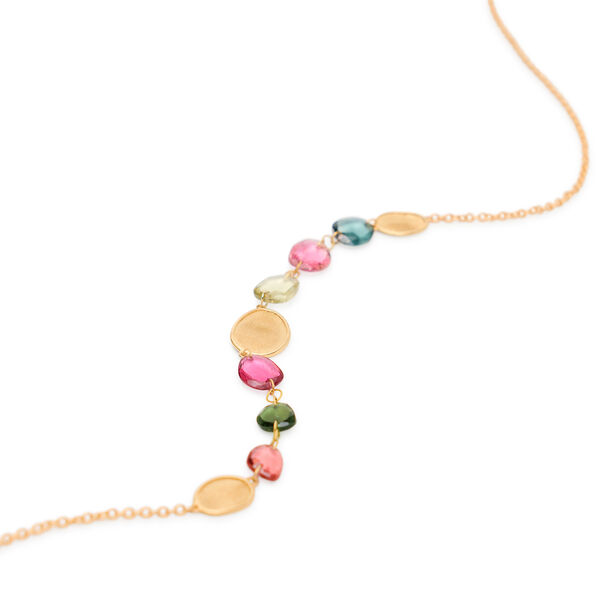 Collier Lunaria en or jaune avec Tourmalines