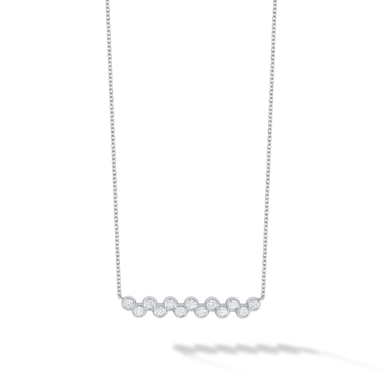 bijoux birks iconic white gold and diamond splash bar necklace image number 0