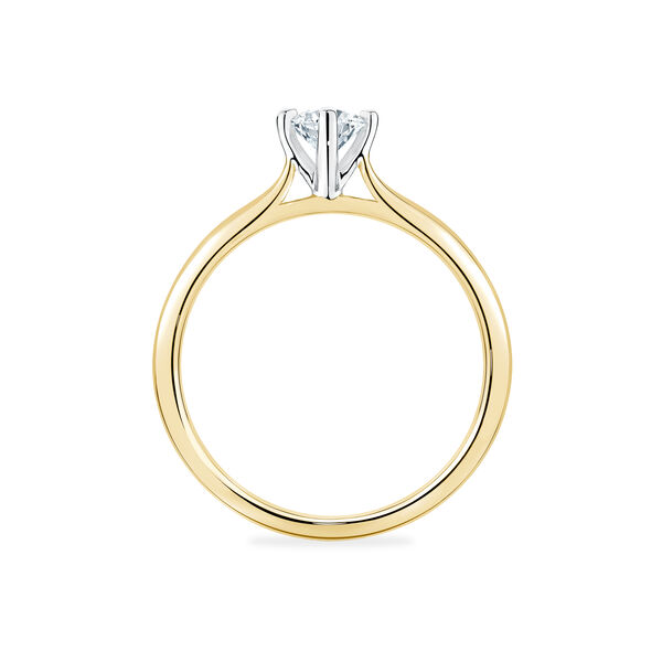 Yellow Gold Round Solitaire Diamond Engagement Ring