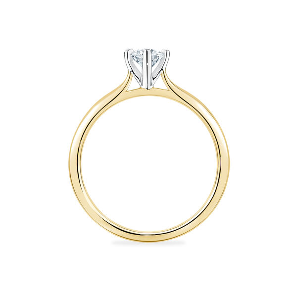 Bague de fiançailles à diamant solitaire rond