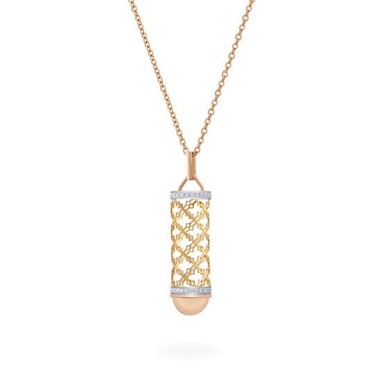 bijoux birks dare to dream yellow rose and white gold message pendant image number 3