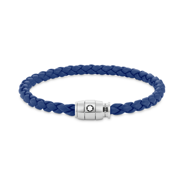 Wrap Me Blue Leather and Stainless Steel Bracelet