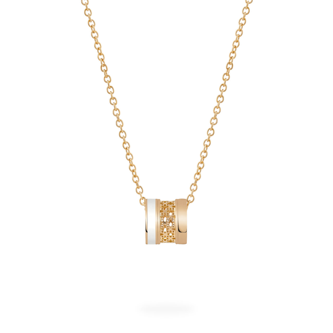 bijoux birks dare to dream white enamel yellow gold pendant image number 0