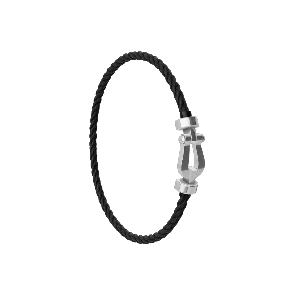 Force 10 Medium White Gold Cable Bracelet