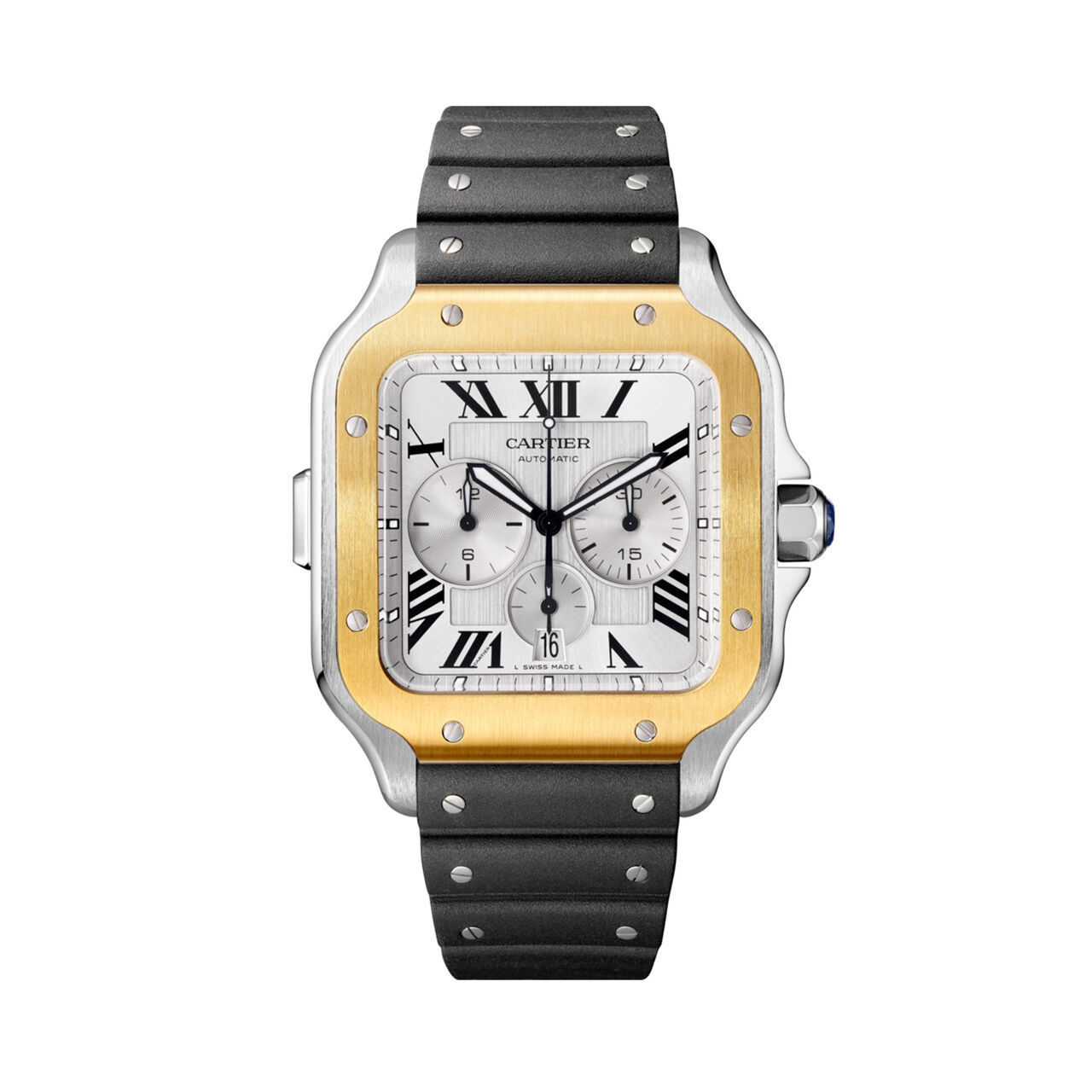 Santos de Cartier Extra Large Model Automatic Chronograph 43 mm Yellow Gold & Stainless Steel image number 1