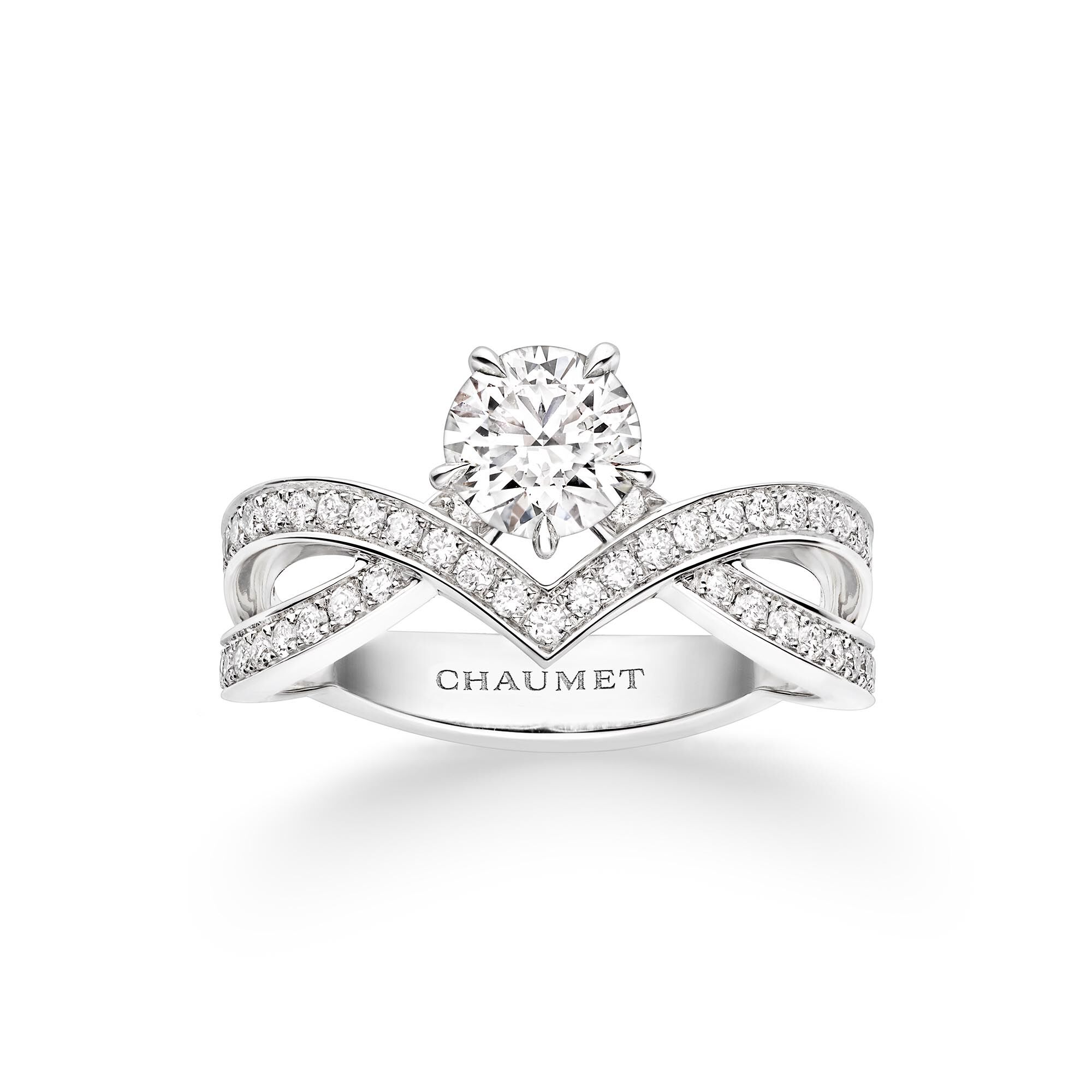Jos phine Amour d Aigrette Platinum Diamond Pav Solitaire From