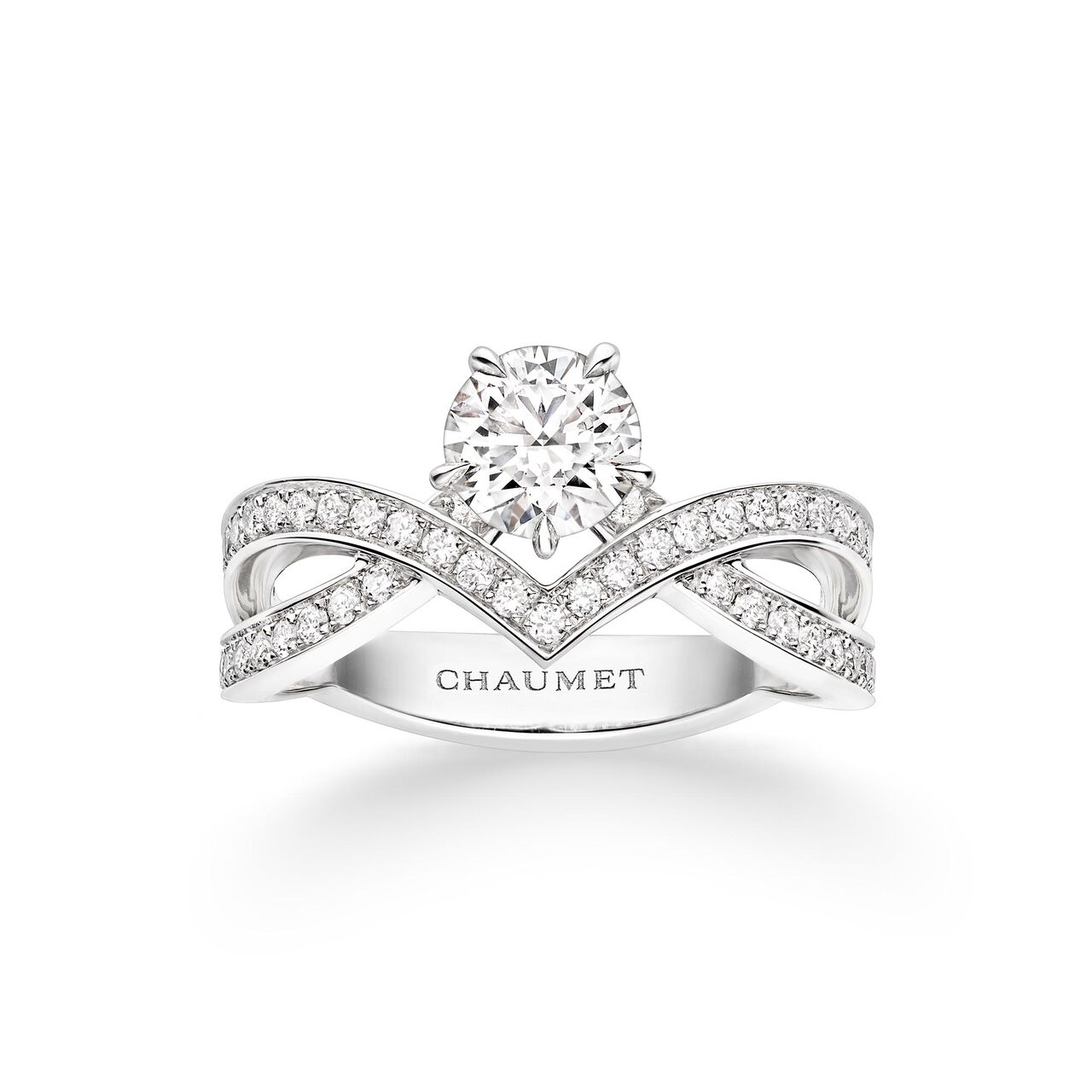 Chaumet Joséphine Amour D'Aigrette Platinum Diamond Pavé Solitaire From 0 Carat image number 0