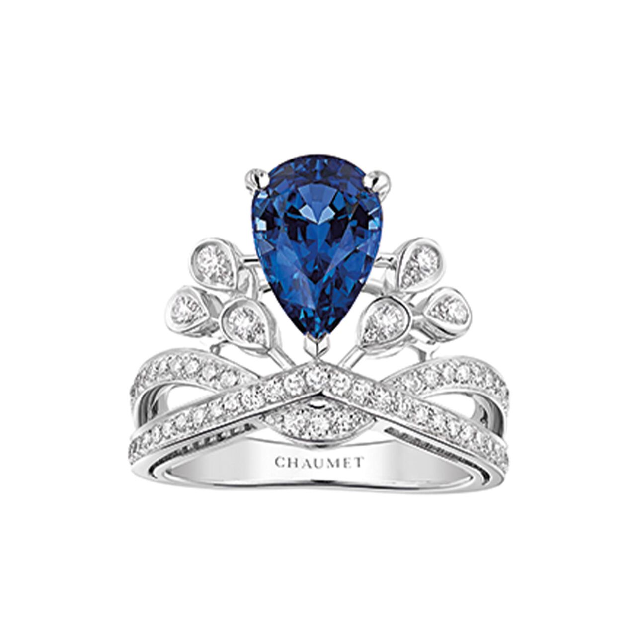 Chaumet Joséphine Aigrette Impériale Platinum Sapphire Ring From 3 Carats image number 0