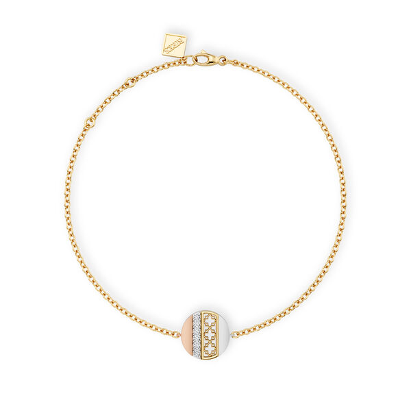 Diamond Circle Bracelet, Tri-Gold