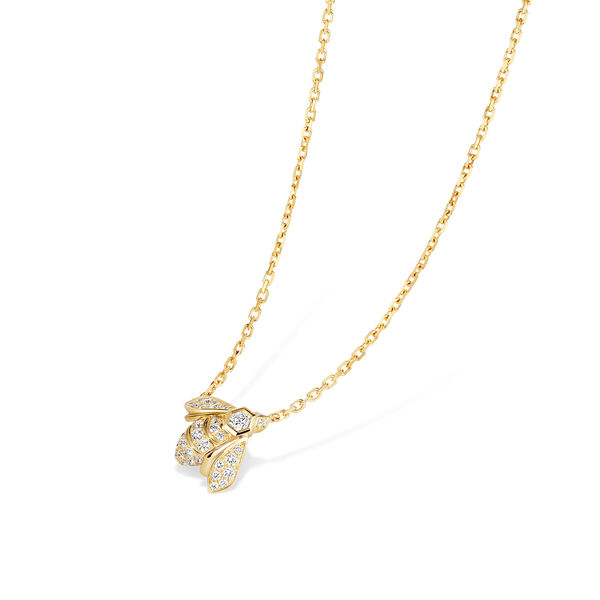 Pendentif Bee de Chaumet en or jaune avec pavé de diamants