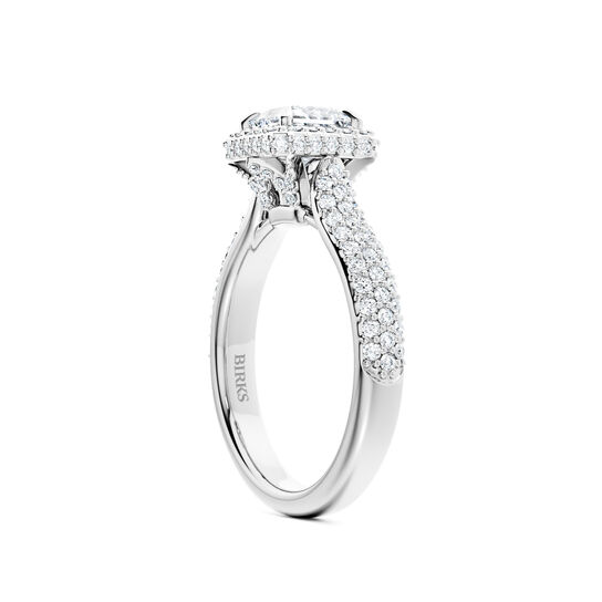Birks Square Phillips Single Halo Princess Cut Diamond Engagement Ring with Pav&eacute; Band image number 2