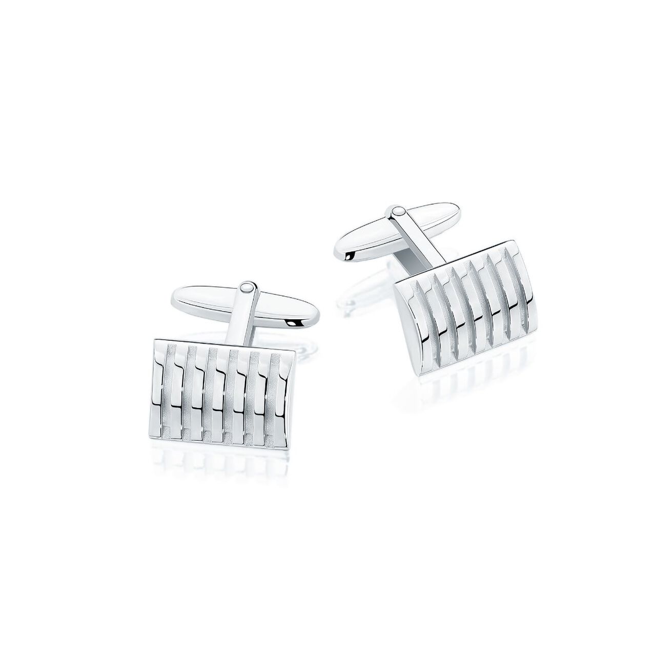 maison bijoux birks rectangular striped cufflinks image number 0