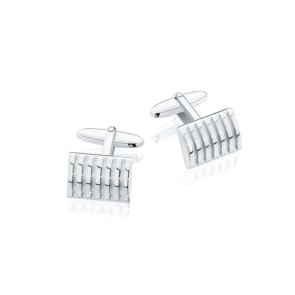 Rectangular Striped Cufflinks
