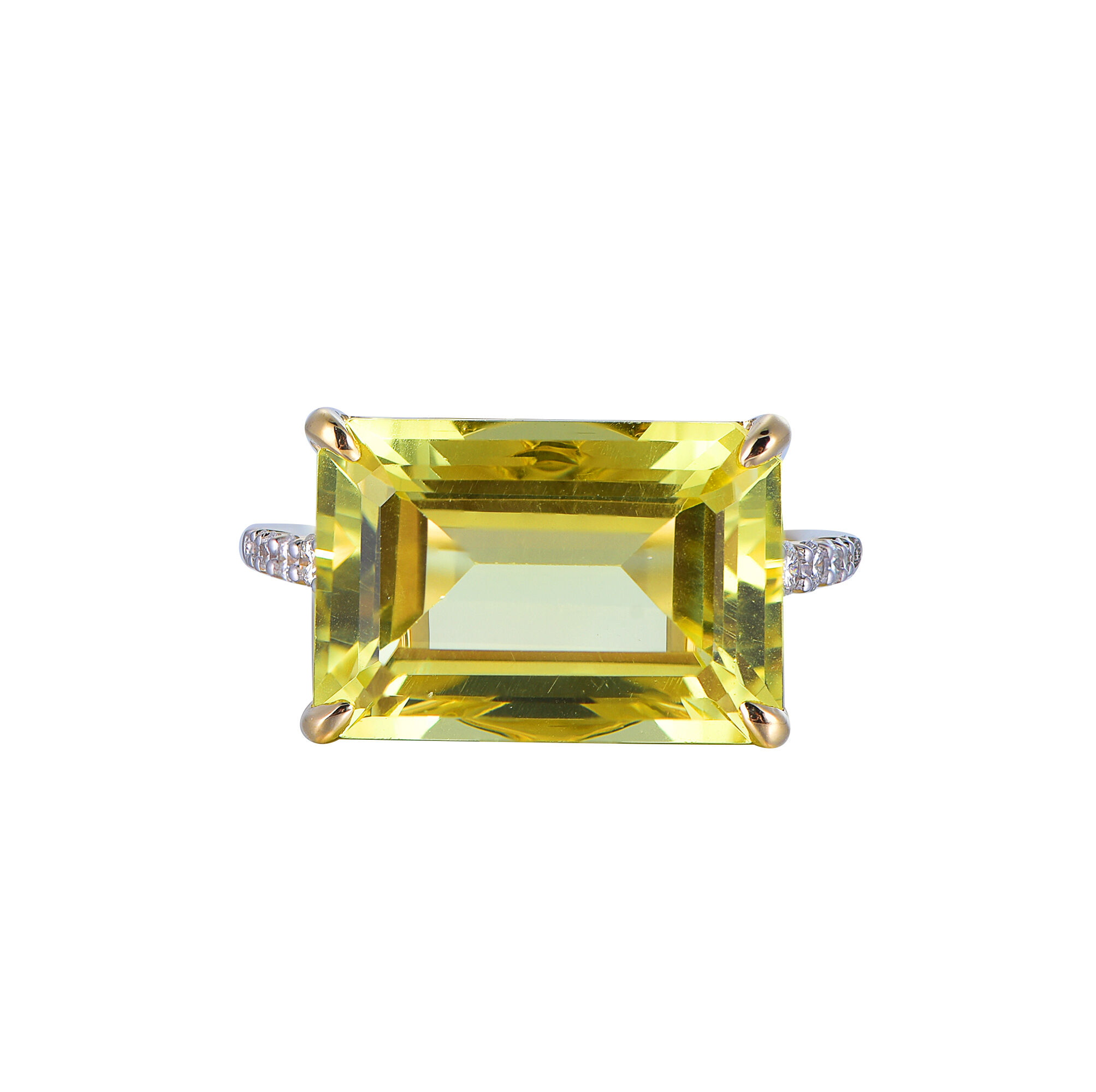 Lemon Quartz Ring in Yellow Gold