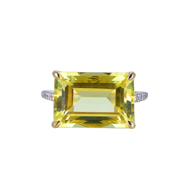 Bague Quartz Citron en Or Jaune