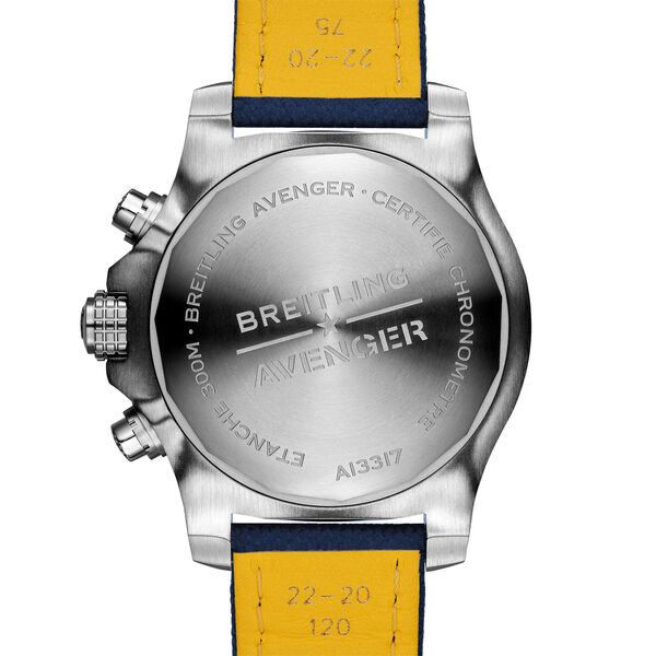 Avenger chronographe 45 acier - bleu boucle déployante