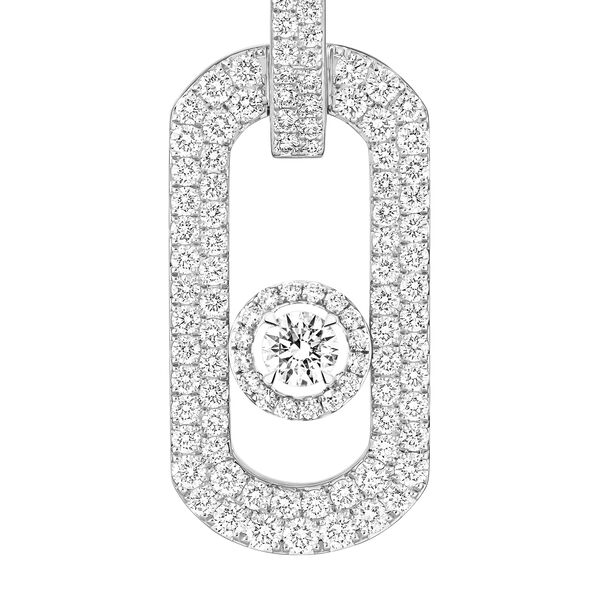 So Move XL White Gold and Diamond Pav&eacute; Drop Earrings