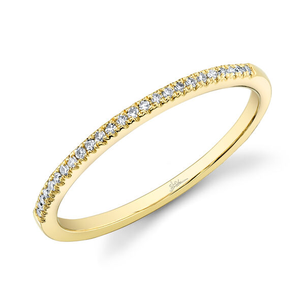 Bague en or jaune avec demi pav&eacute; de diamants