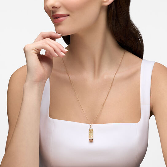 Birks Dare to Dream Diamond Message Pendant, Tri-Gold on model image number 1