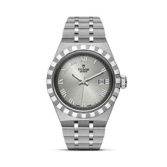 maison birks tudor royal 28 mm steel case silver dial steel bracelet m28300 0001 image number 0