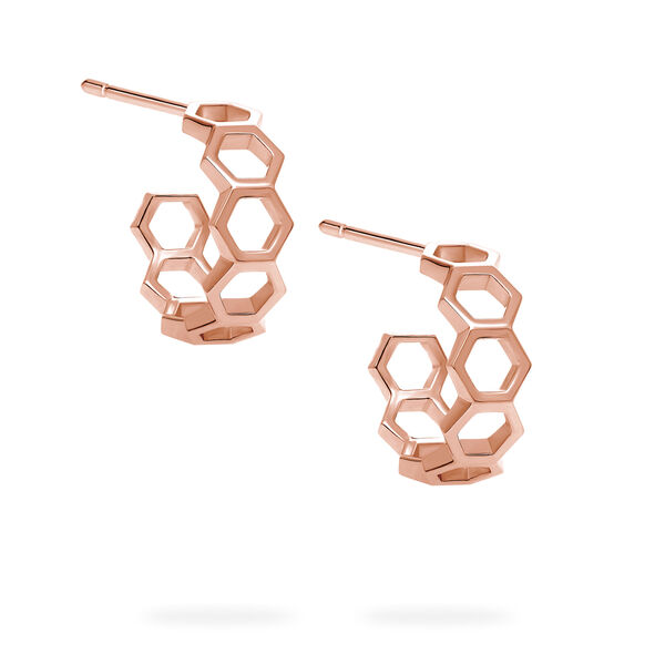 Rose Gold Bee Chic 15 mm Hoop Earrings