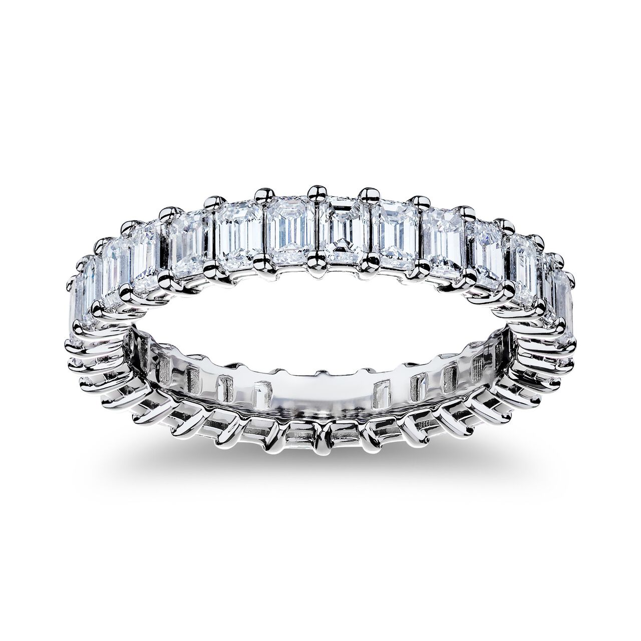 Platinum 2.40ct Emerald Cut Eternity Band image number 0
