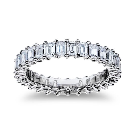 Platinum 2.40ct Emerald Cut Eternity Band image number 0