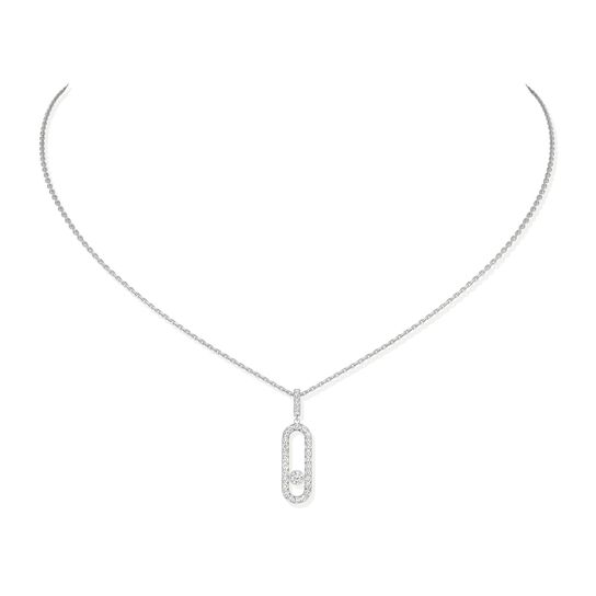 Messika Move Uno Large White Gold and Diamond Pav&eacute; Pendant image number 0