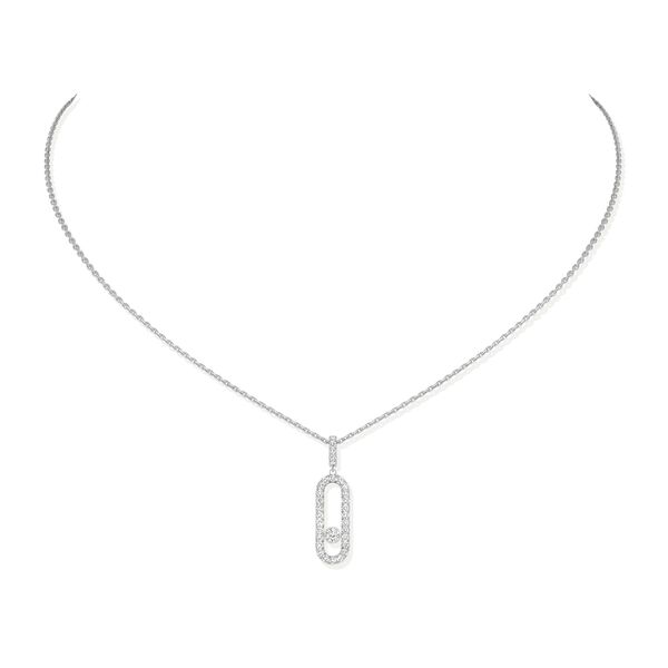 Pendentif Move Uno en or blanc et pavé de diamants grand modèle 