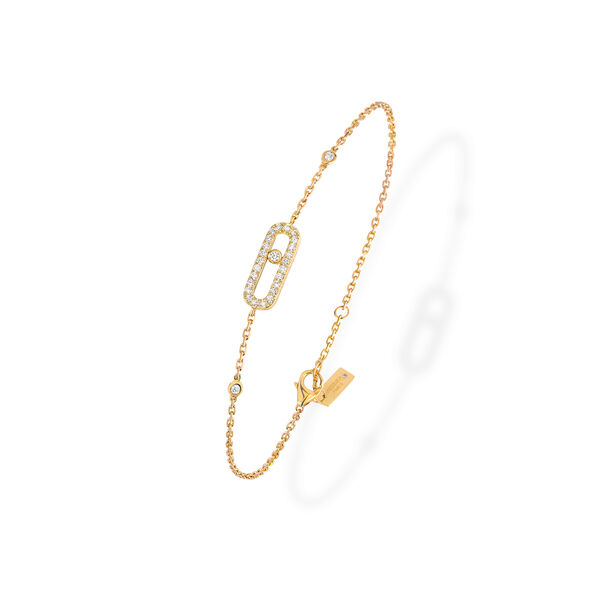 Move Uno Yellow Gold and Diamond Pav&eacute; Bracelet