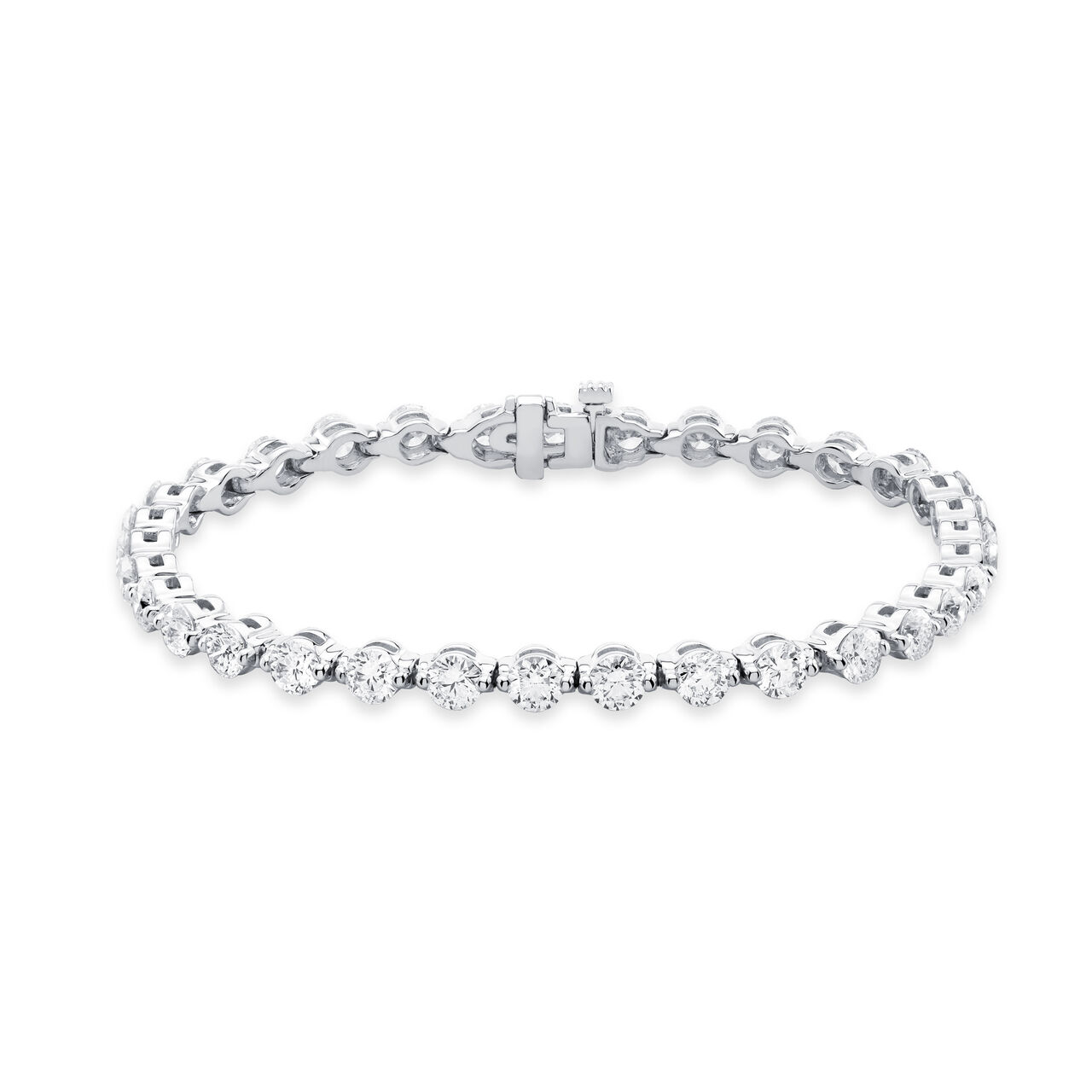 Birks Essentials Single Prong White Gold 33-Diamond Line Bracelet  image number 0