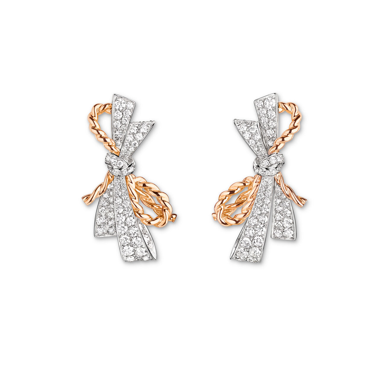 maison birks chaumet insolence rose white gold diamond earrings 082959 image number 0