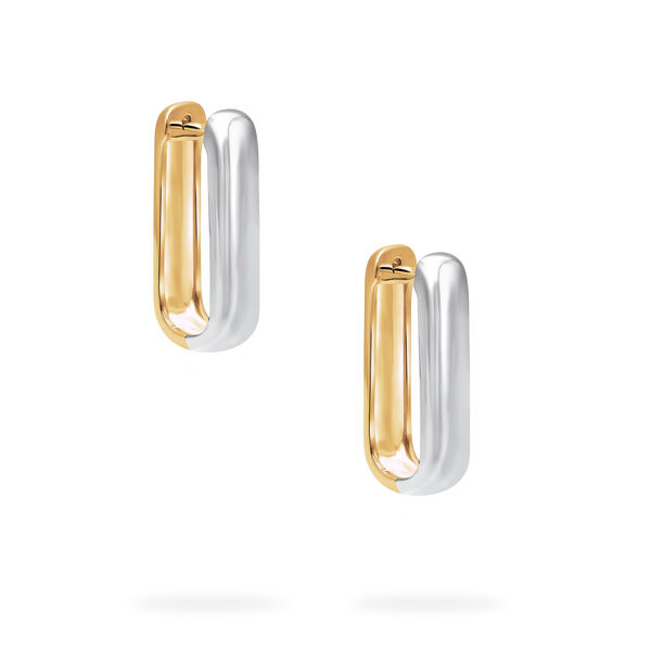 Yellow and White Gold U-Shape Huggies, 22MM