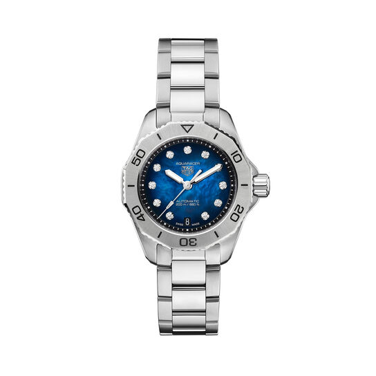 tag heuer aquaracer professional 200 automatic steel and diamond 30 mm wbp2411 ba0622 front image number 0