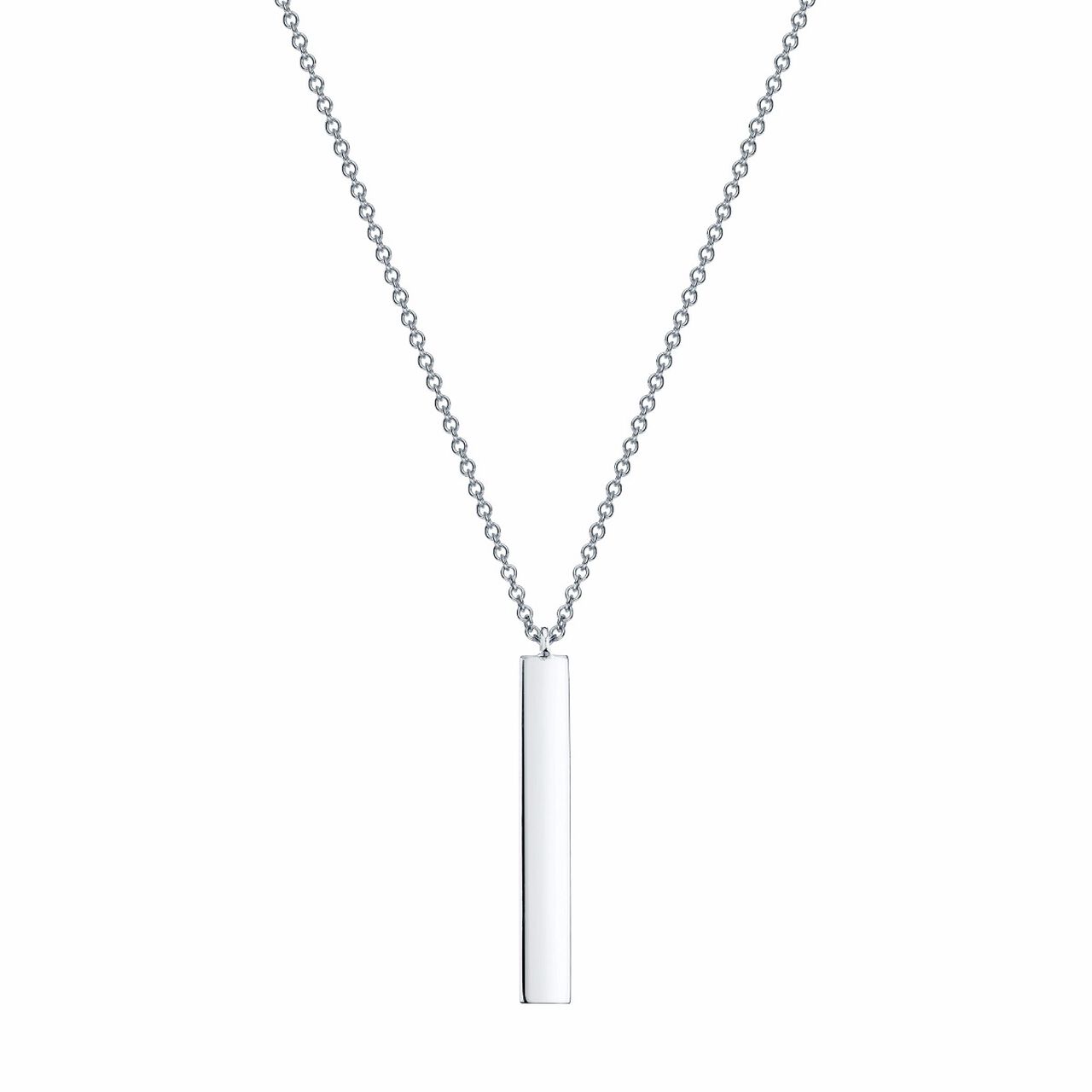bijoux birks essentials silver vertical bar necklace image number 0