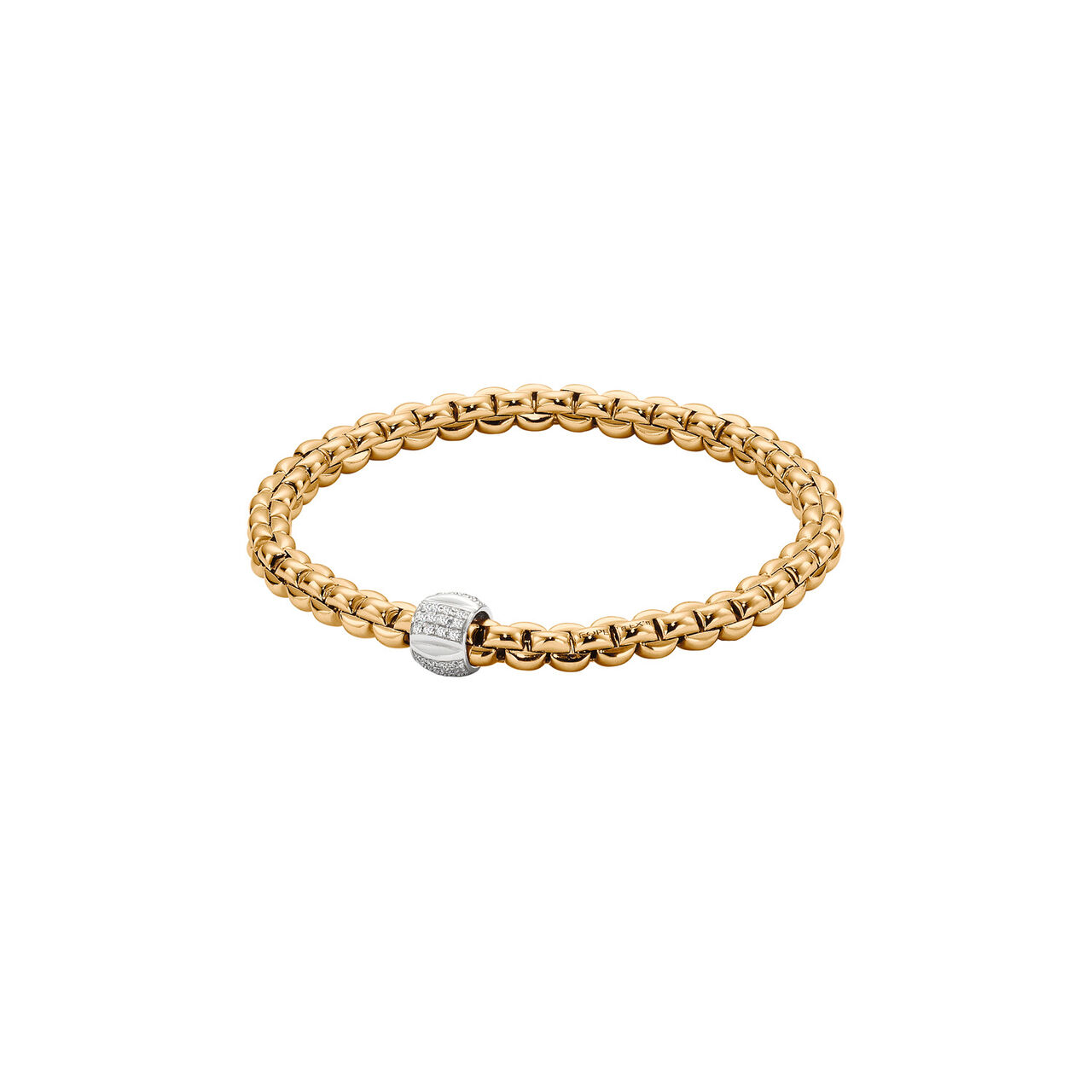 Eka  Small Flex'it Yellow Gold and Diamond Pavé Bracelet image number 0