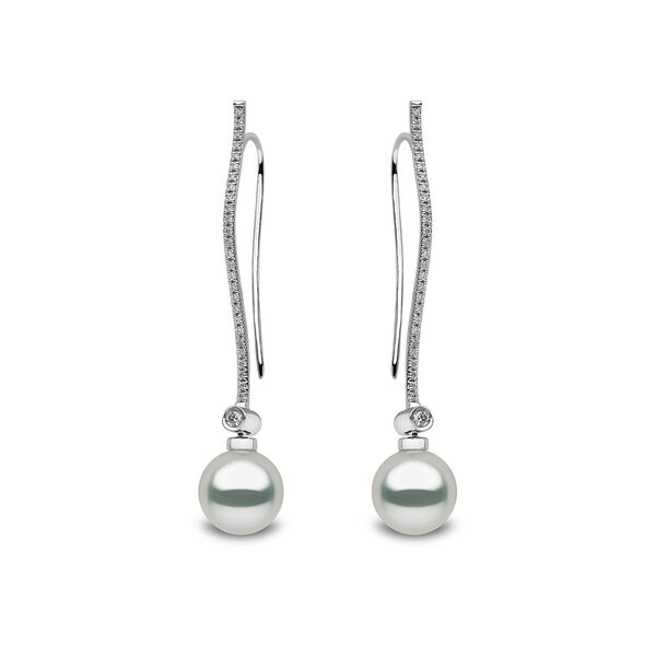 Classic White Gold Pearl and Diamond Earrings