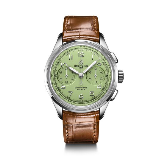 breitling-premier-heritage-b09-chronograph-40-steel-green-watch-ab0930d31l1p1-front image number 0