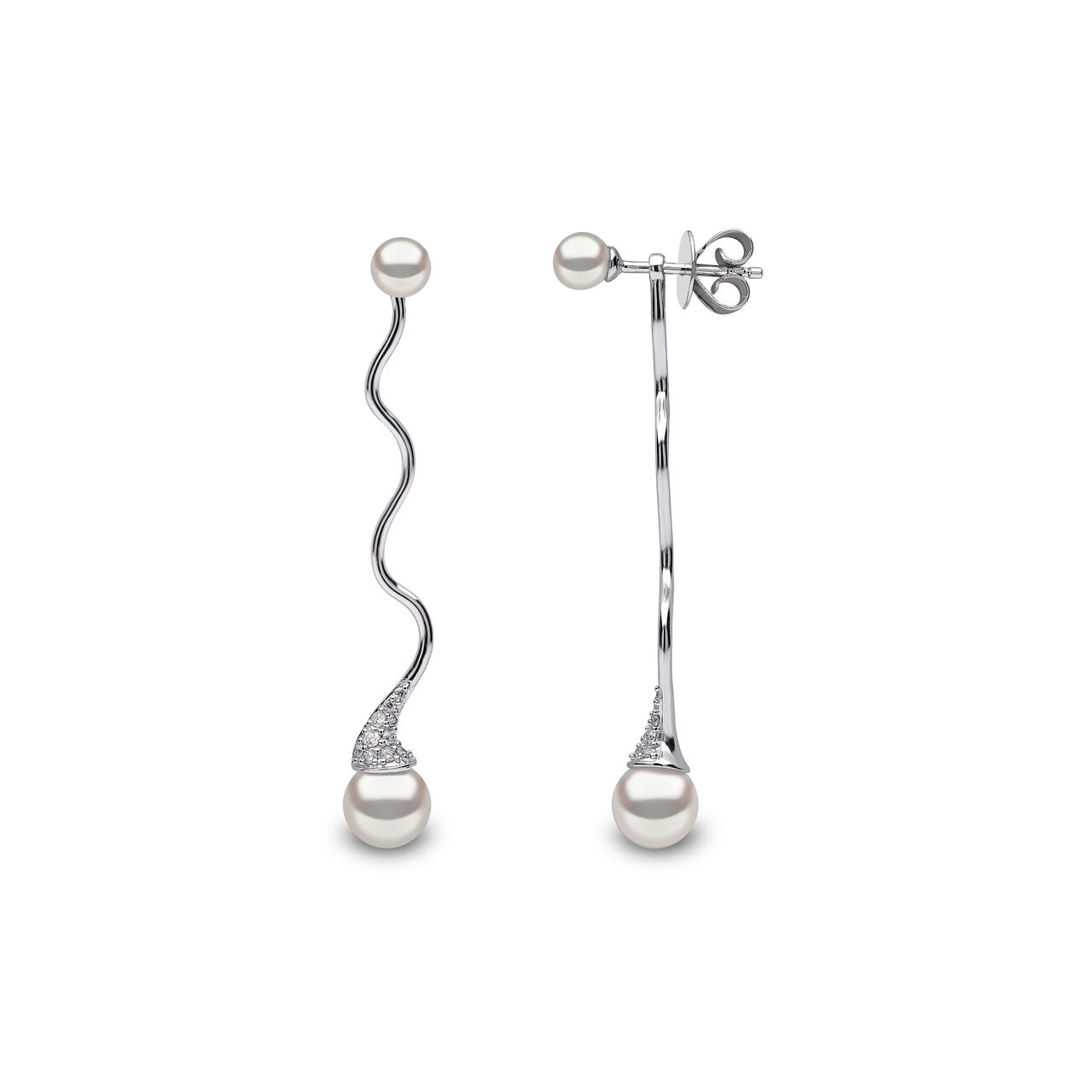 yoko london sleek white gold pearl swirl earrings qye2193 7x front side image number 1