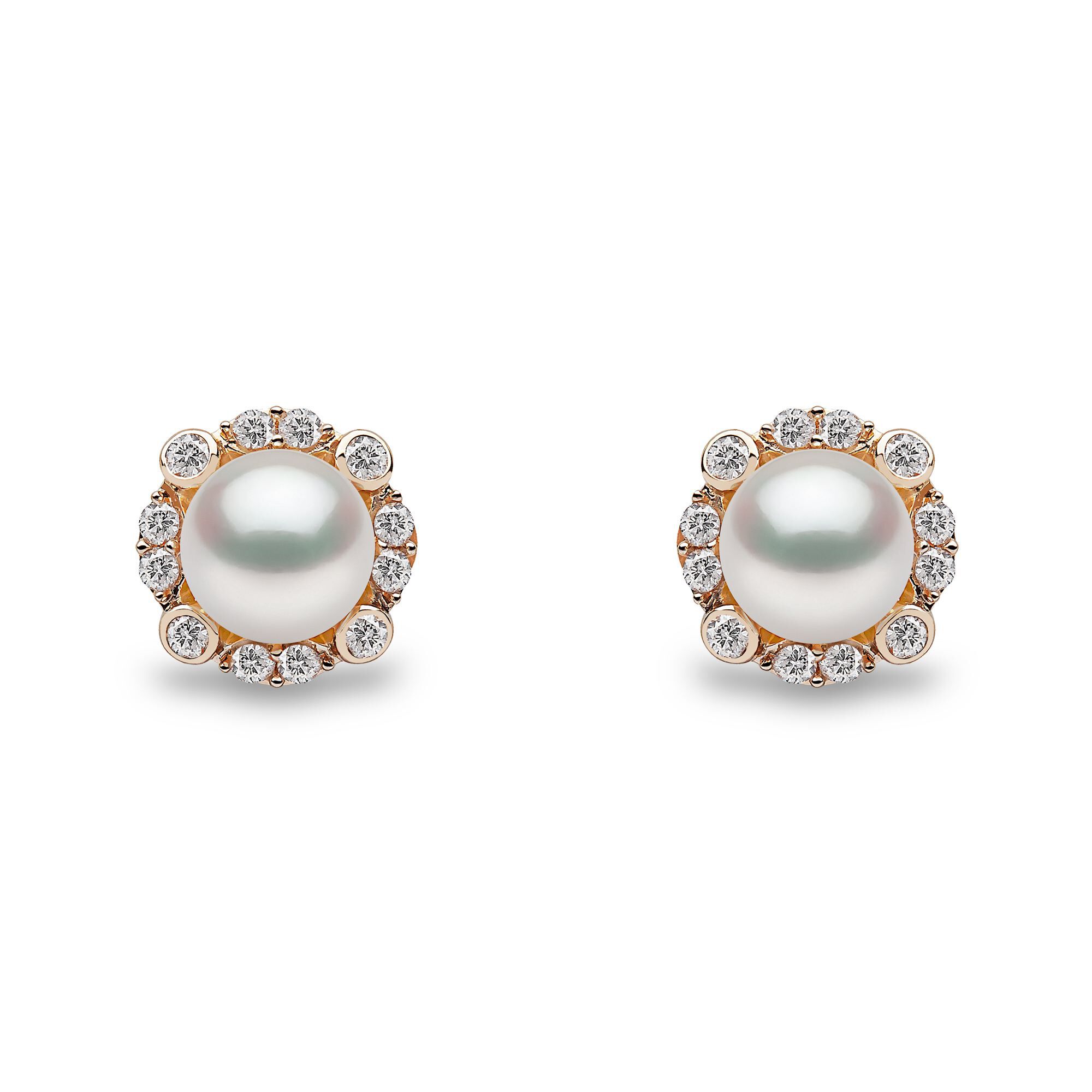 White gold store pearl studs