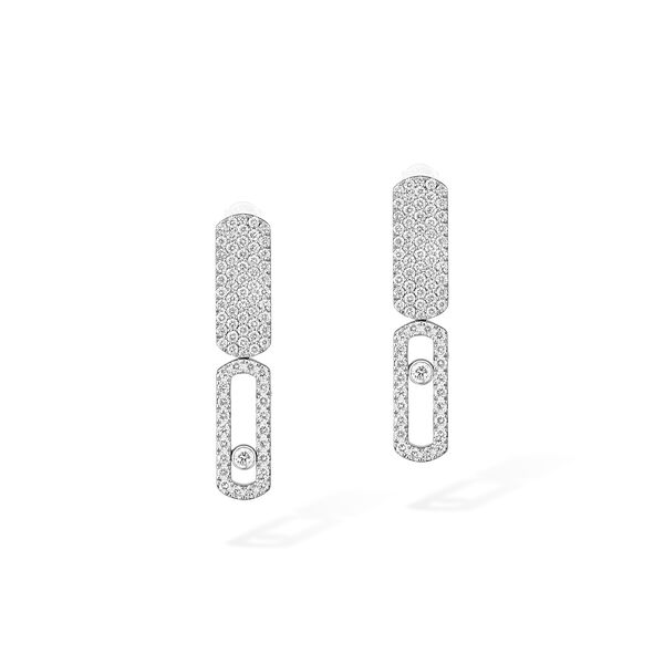 Imperial Move White Gold and Diamond Pavé Drop Earrings