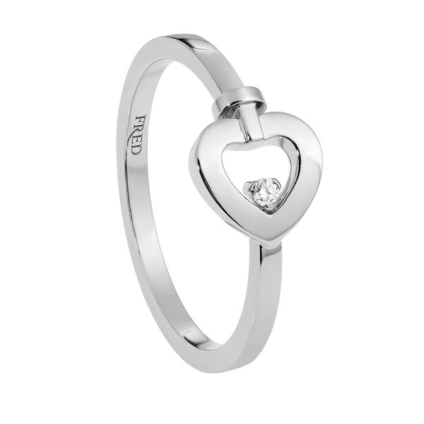 Pretty Woman Extra Small White Gold and Diamond Heart Ring