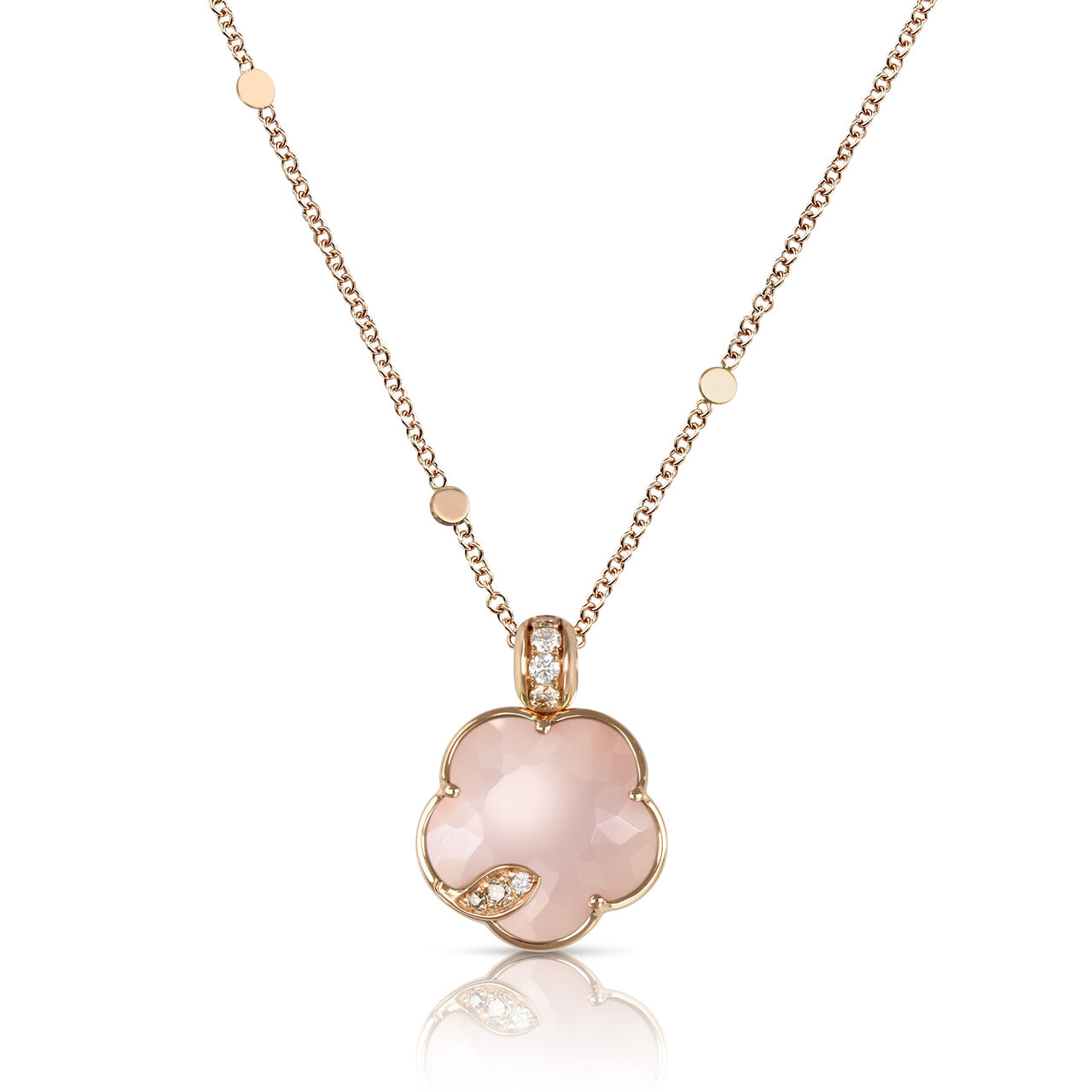 brands/Pasquale Bruni/2024OCT/Pasquale Bruni Petit Joli Lunaire Rose Gold, Lunar Rose and Diamond Pendant 16594R Front.jpg image number 0