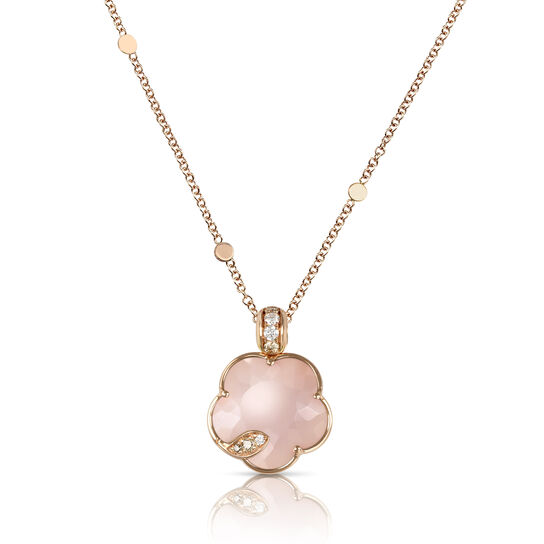 brands/Pasquale Bruni/2024OCT/Pasquale Bruni Petit Joli Lunaire Rose Gold, Lunar Rose and Diamond Pendant 16594R Front.jpg image number 0