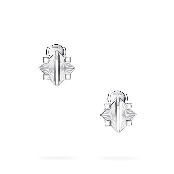 Guilloché Sterling Silver Earrings, Small