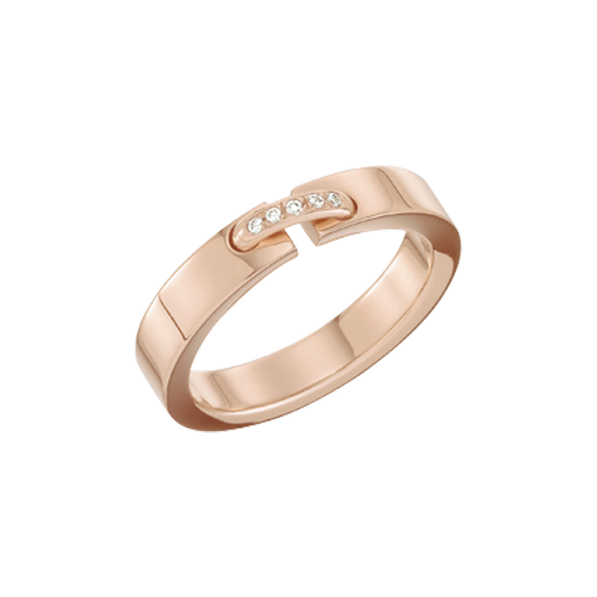 Liens vidence Rose Gold Diamond Wedding Band Chaumet